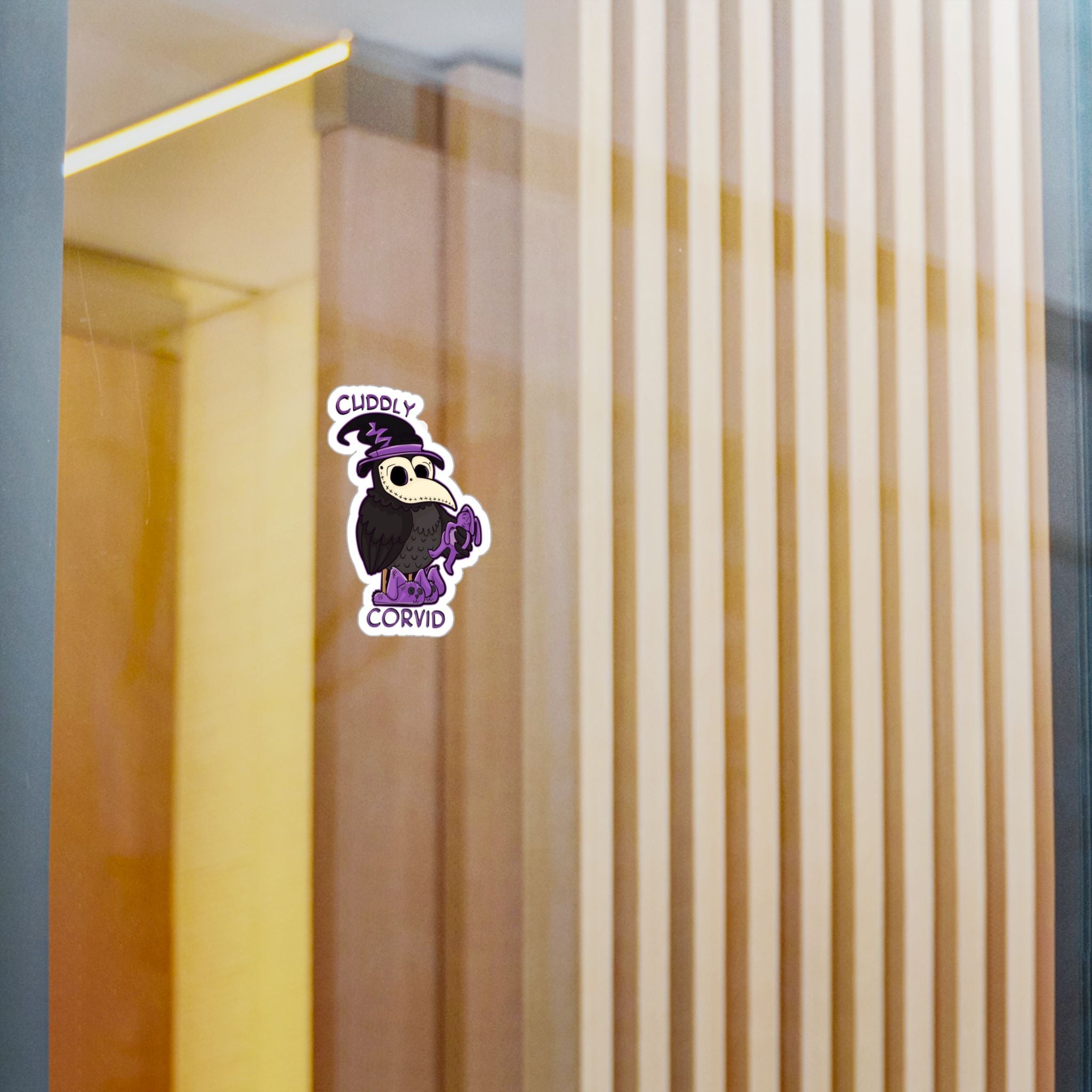 Corey the Corvid — Creepy Cute Plague Doctor Raven Kiss-Cut Sticker | My Little Beasties
