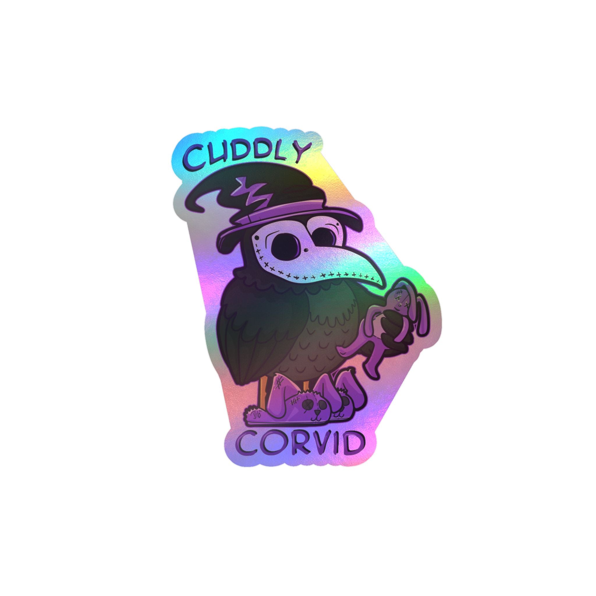 Corey the Corvid — Creepy Cute Plague Doctor Raven Kiss-Cut Sticker | My Little Beasties