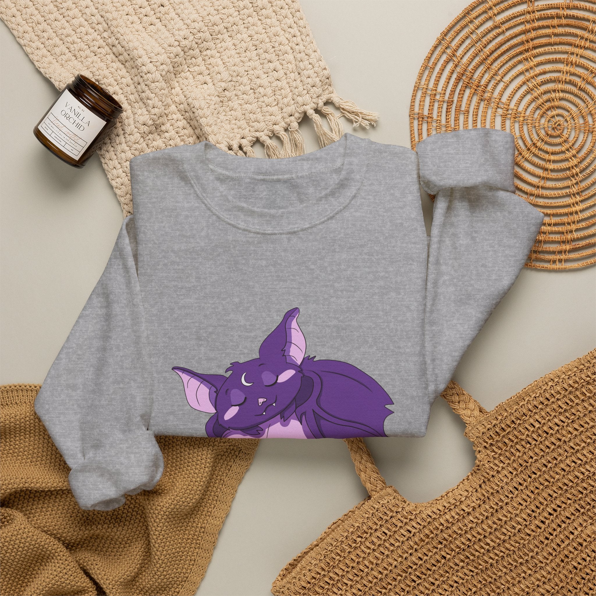 Bella the Bat — Creepy Cute Sleeping Bat Crewneck Sweatshirt | My Little Beasties