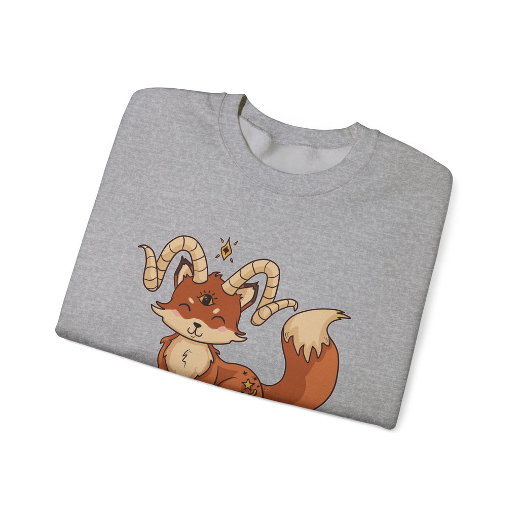 Felix the Feisty Fox — Cute Fox with Horns Crewneck Sweatshirt | My Little Beasties