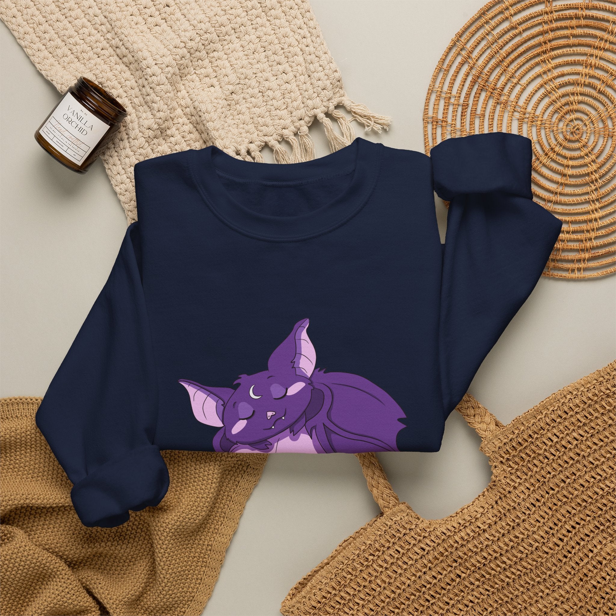 Bella the Bat — Creepy Cute Sleeping Bat Crewneck Sweatshirt | My Little Beasties