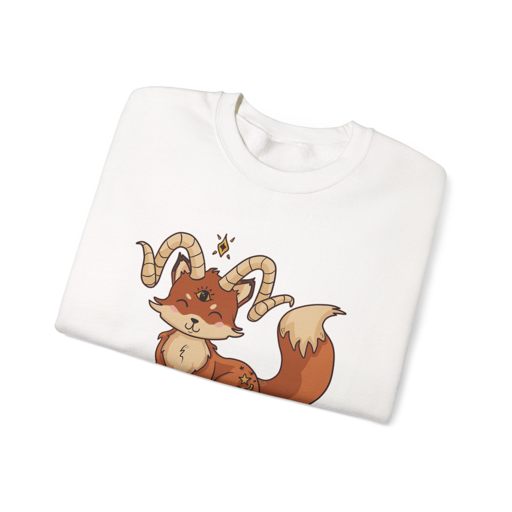Felix the Feisty Fox — Cute Fox with Horns Crewneck Sweatshirt | My Little Beasties