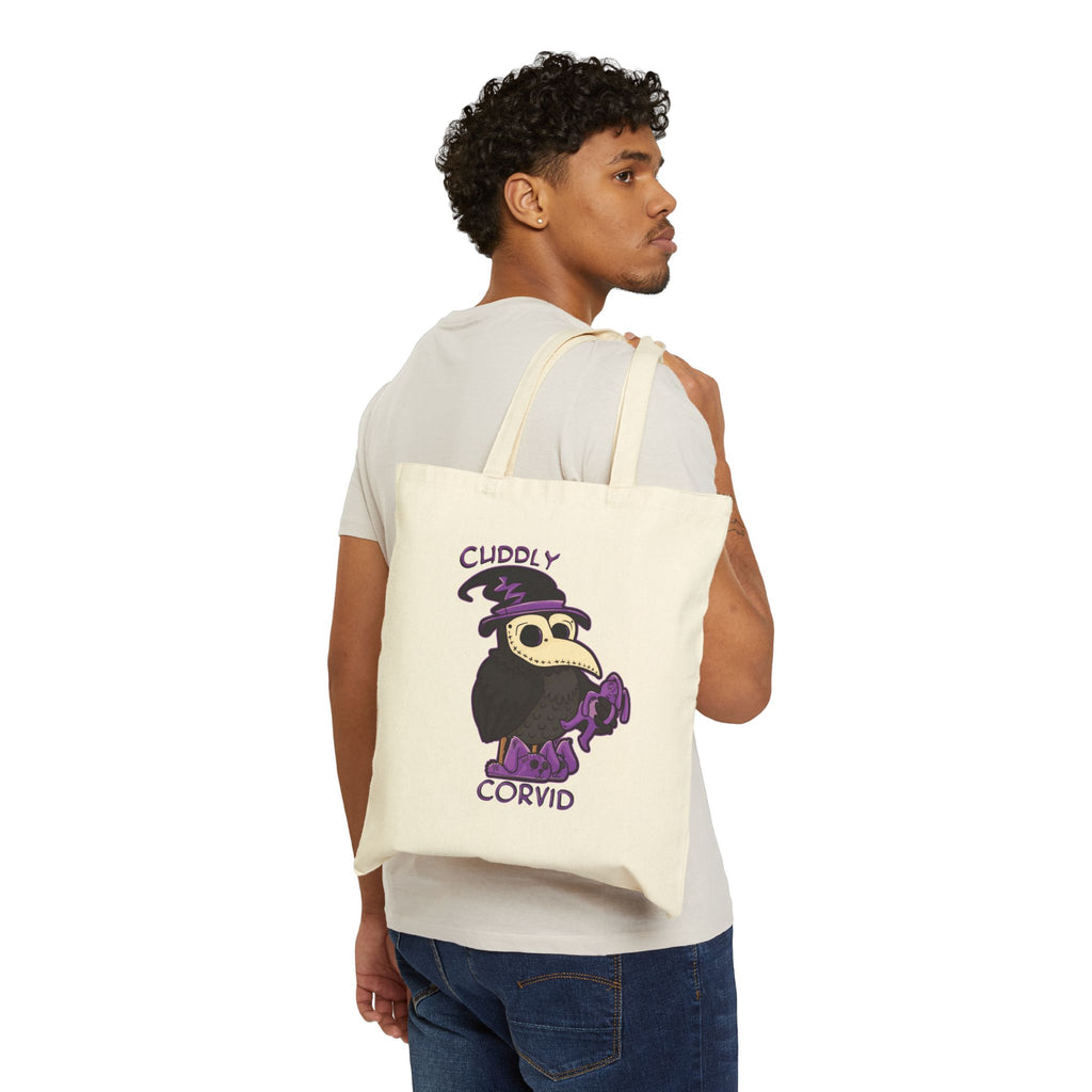 Corey the Corvid — Creepy Cute Plague Doctor Raven Canvas Tote | My Little Beasties