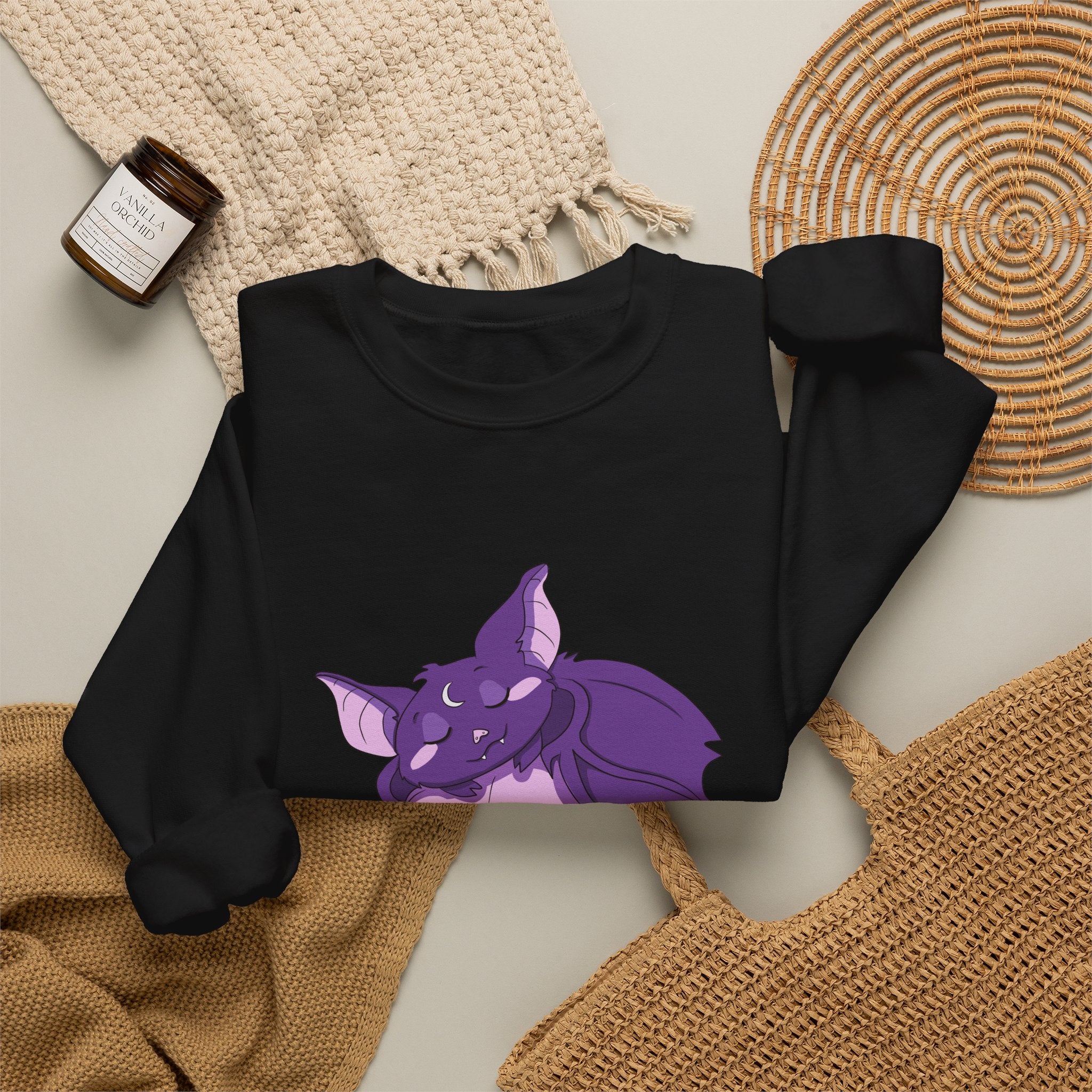 Bella the Bat — Creepy Cute Sleeping Bat Crewneck Sweatshirt | My Little Beasties