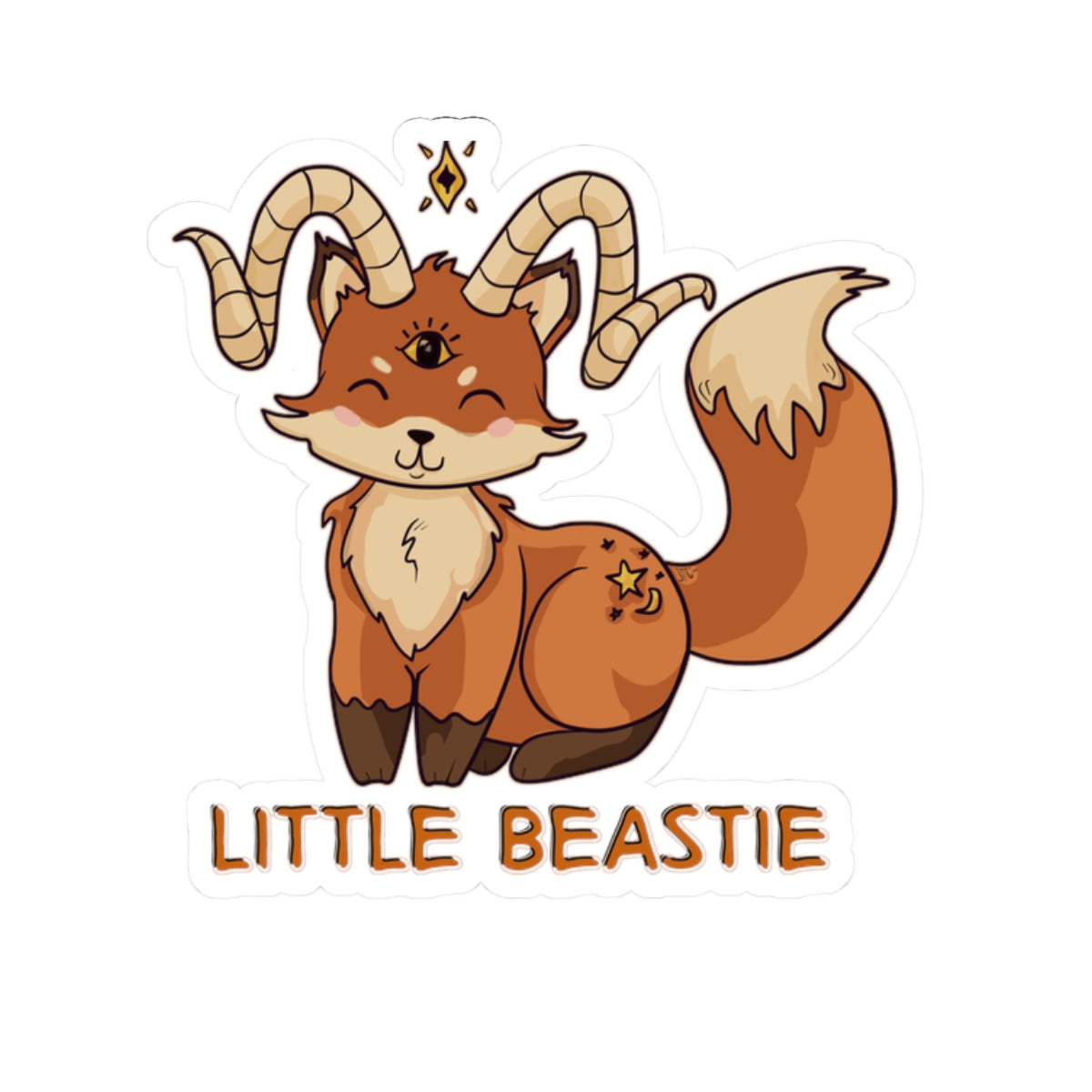 Felix the Feisty Fox — Creepy Cute Fox Kiss-Cut Sticker | My Little Beasties