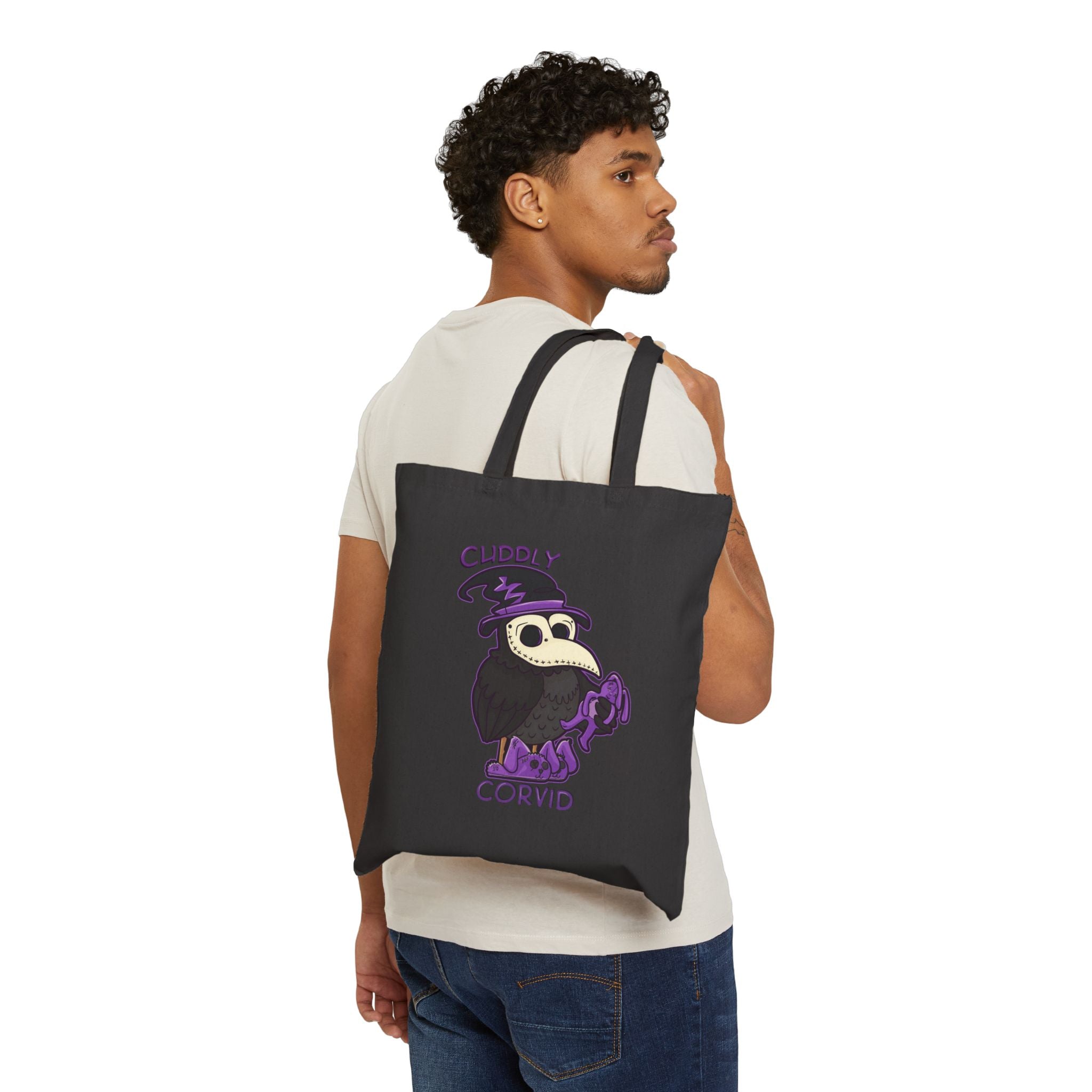 Corey the Corvid — Creepy Cute Plague Doctor Raven Canvas Tote | My Little Beasties