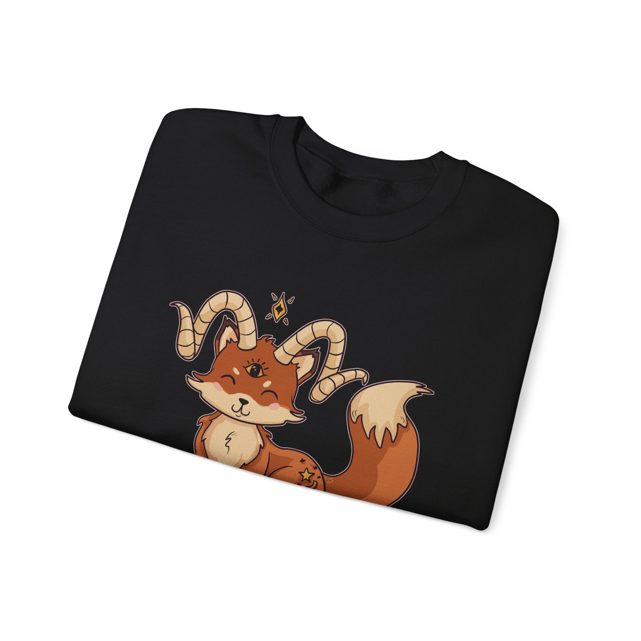 Felix the Feisty Fox — Cute Fox with Horns Crewneck Sweatshirt | My Little Beasties