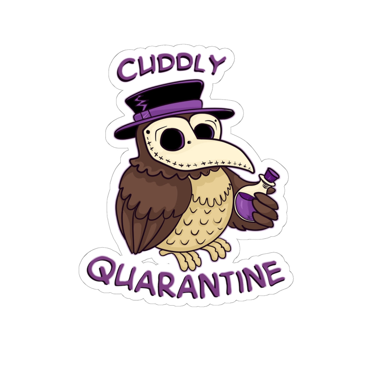 Percy the Pestilent — Creepy Cute Plague Doctor Owl Kiss-Cut Sticker | My Little Beasties