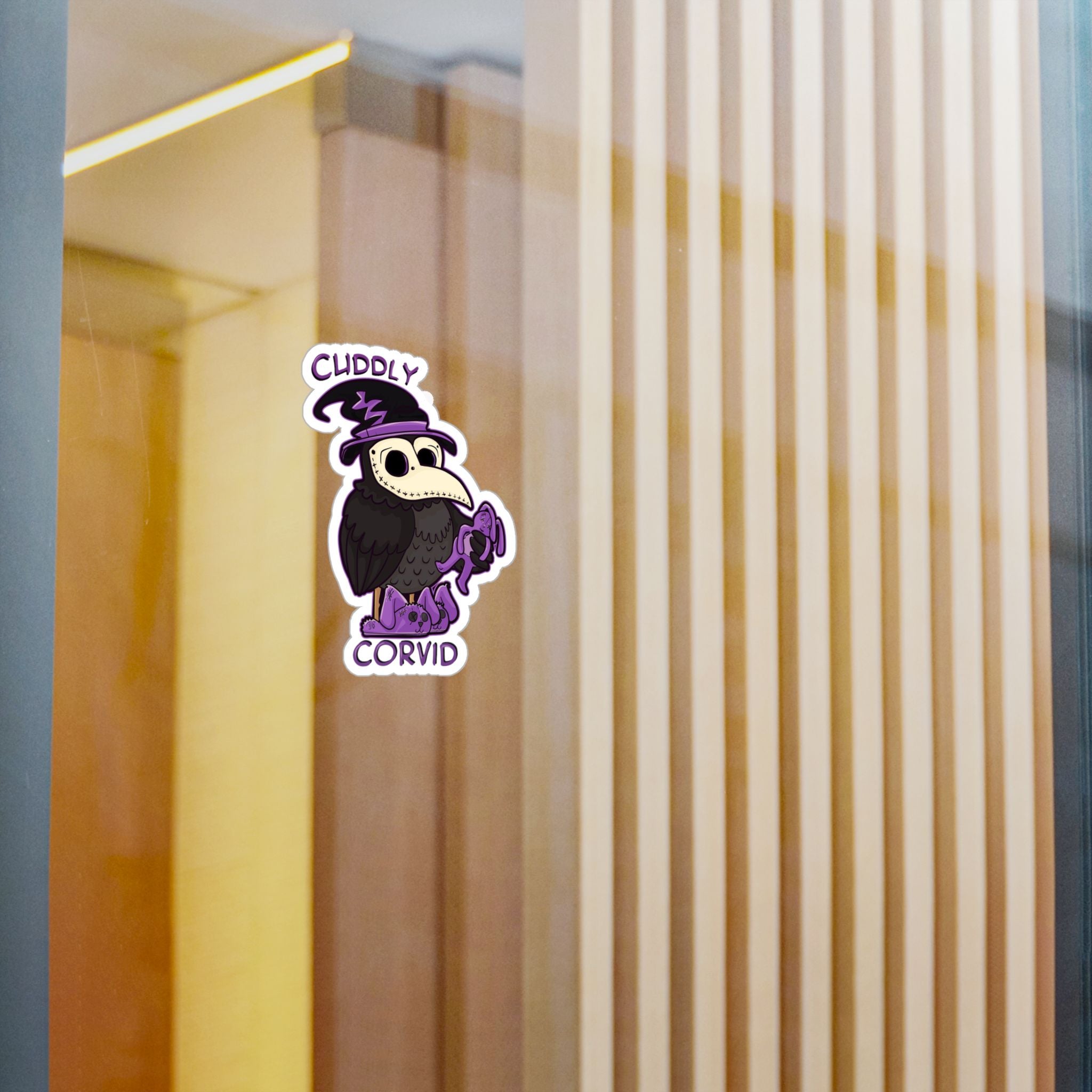 Corey the Corvid — Creepy Cute Plague Doctor Raven Kiss-Cut Sticker | My Little Beasties
