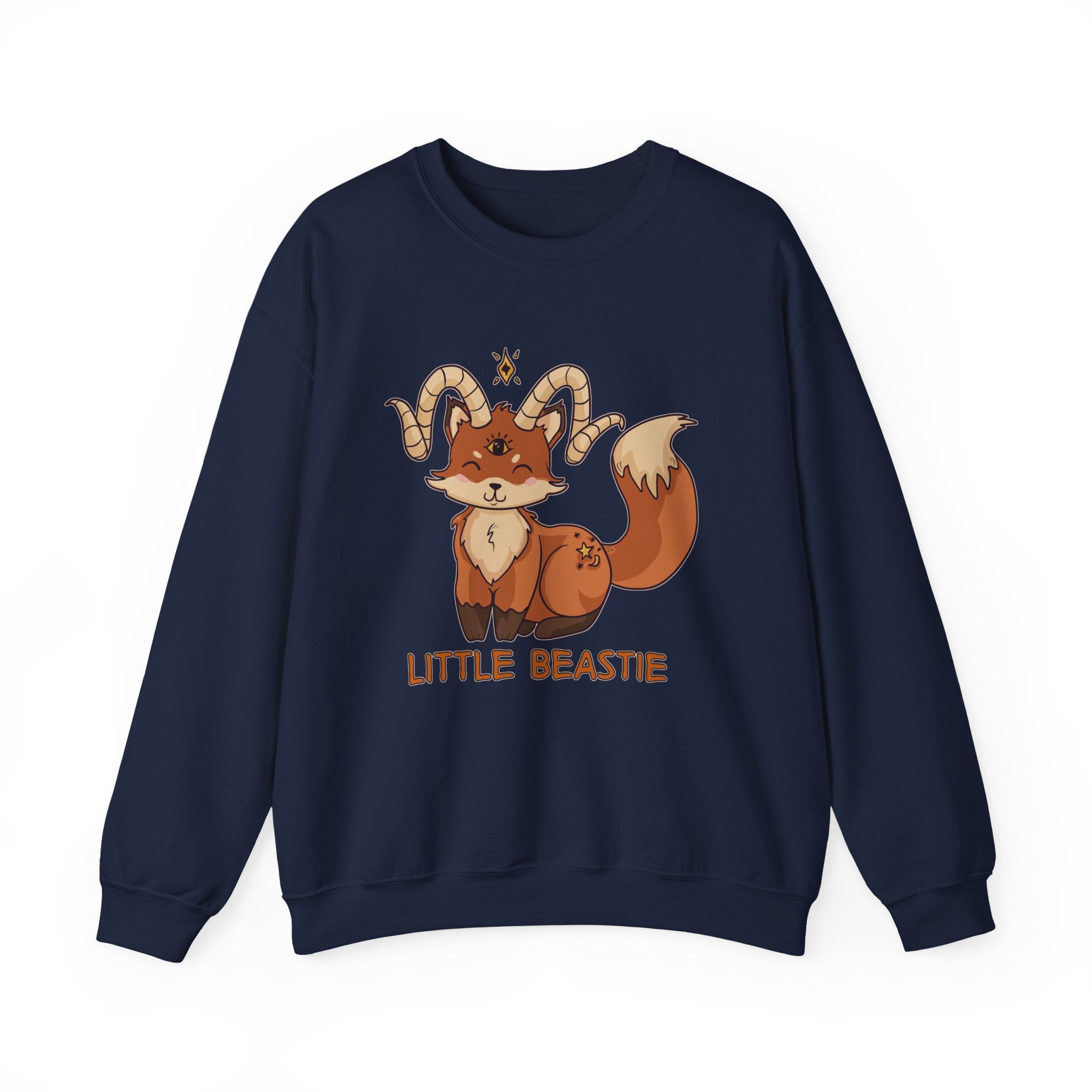 Felix the Feisty Fox — Cute Fox with Horns Crewneck Sweatshirt | My Little Beasties