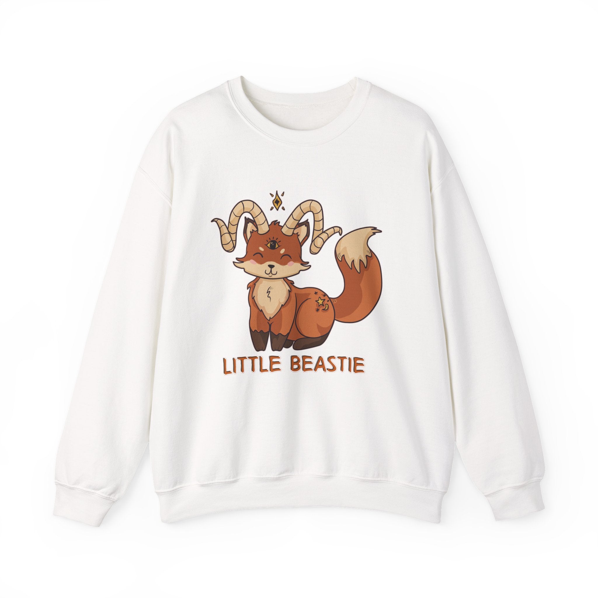 Felix the Feisty Fox — Cute Fox with Horns Crewneck Sweatshirt | My Little Beasties