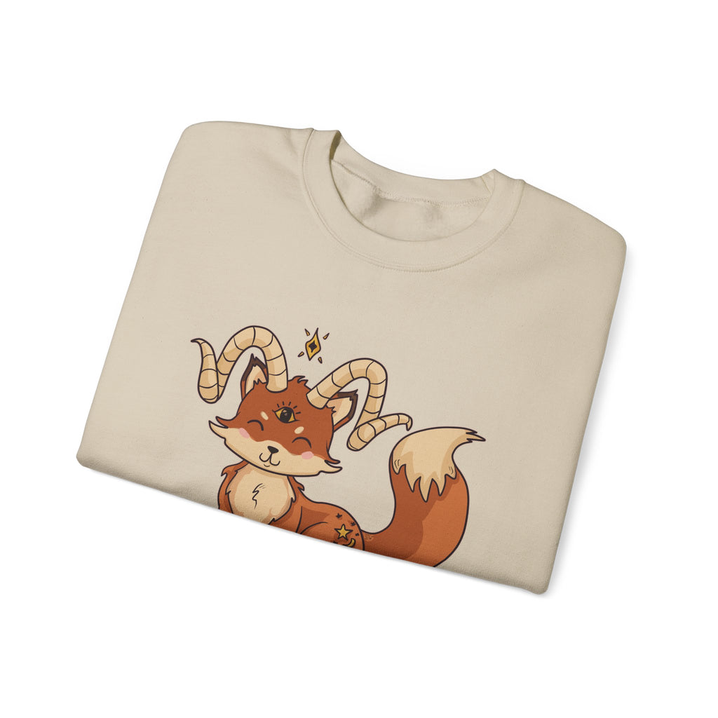 Felix the Feisty Fox — Cute Fox with Horns Crewneck Sweatshirt | My Little Beasties
