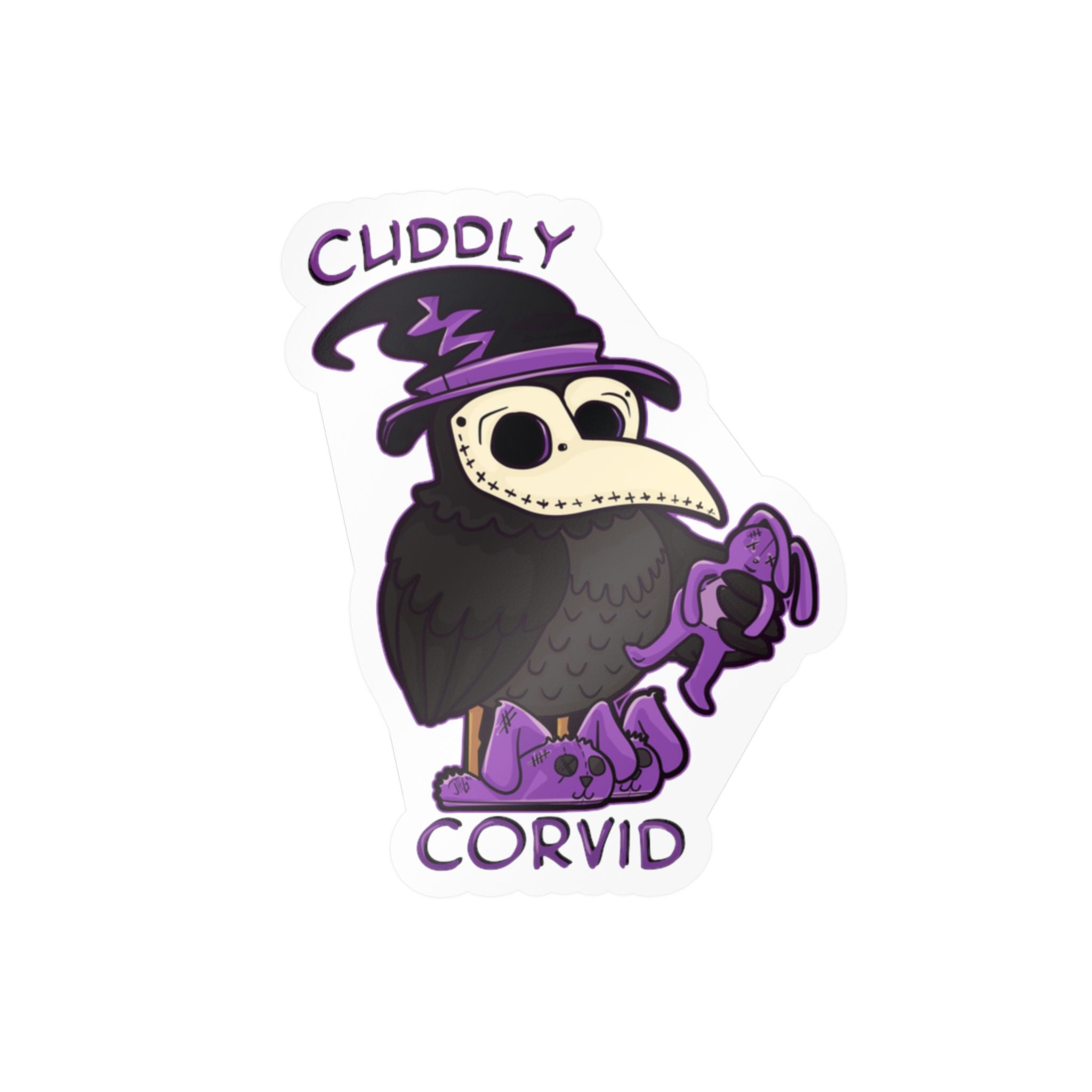 Corey the Corvid — Creepy Cute Plague Doctor Raven Kiss-Cut Sticker | My Little Beasties