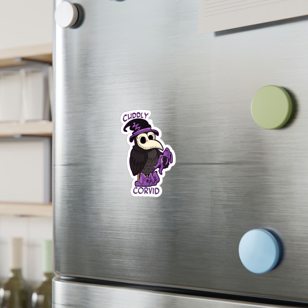 Corey the Corvid — Creepy Cute Plague Doctor Raven Kiss-Cut Sticker | My Little Beasties