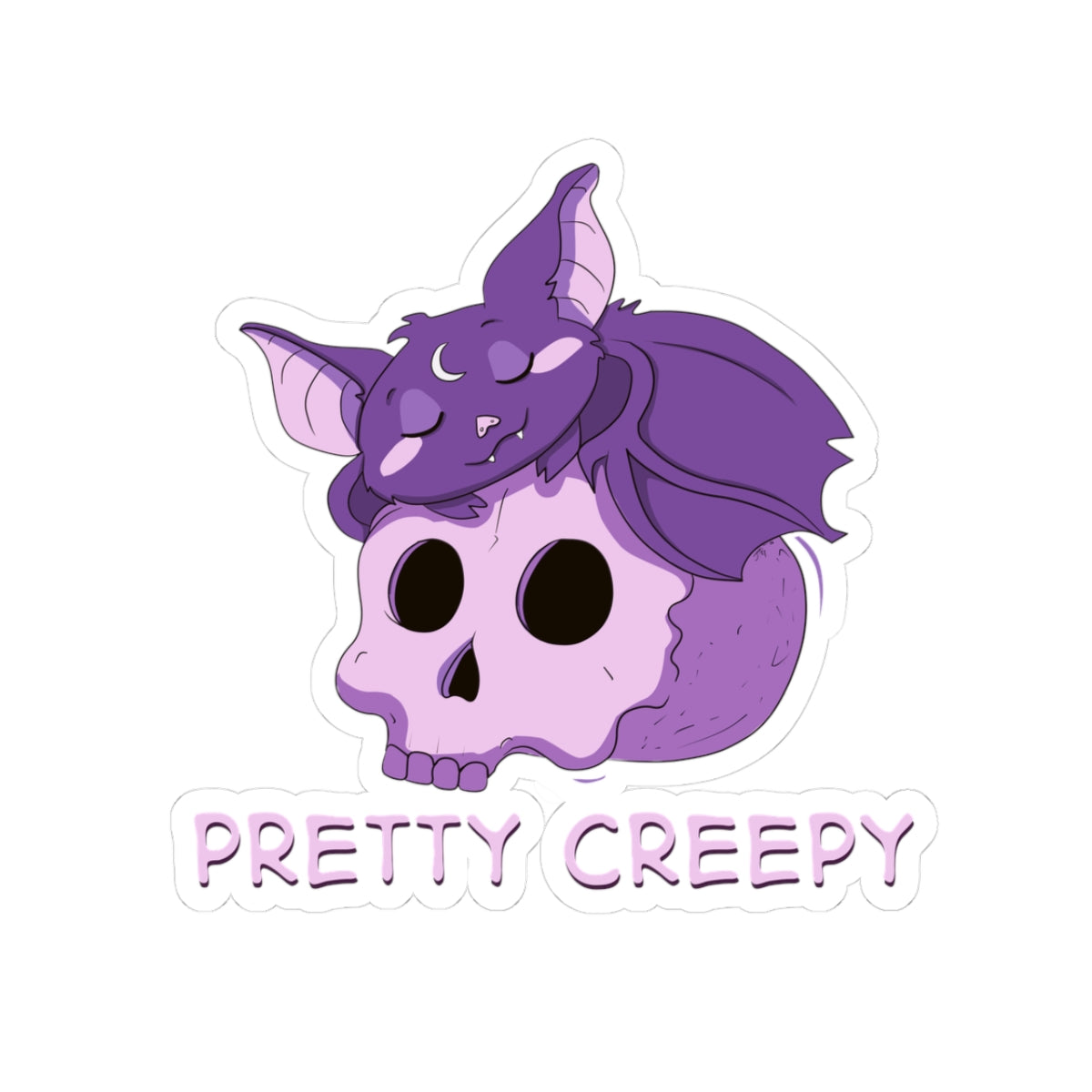 Bella the Bat — Creepy Cute Sleeping Bat Kiss-Cut Sticker | My Little Beasties